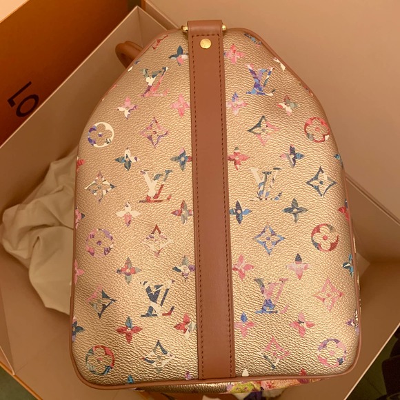 ❌❌ Louis Vuitton Garden Keepall 45 bandouliere Gold Monogram Party travel bag LV - Picture 4 of 16